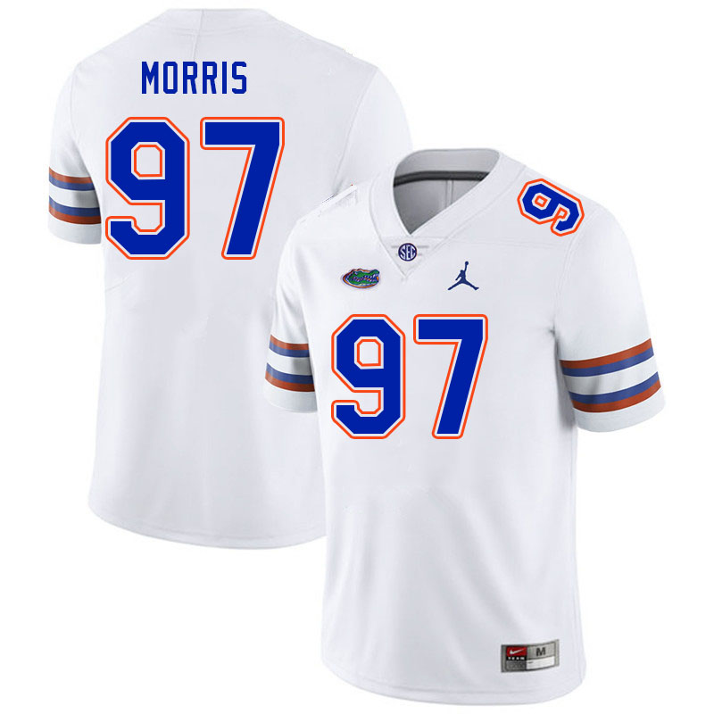 Men #97 Andre Morris Florida Gators College Football Jerseys Stitched Sale-White - Click Image to Close